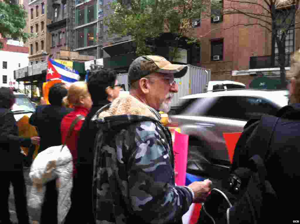 Protesta en New York por la libertad de Sonia Garro/ Cortesía de Carmen María Rodríguez