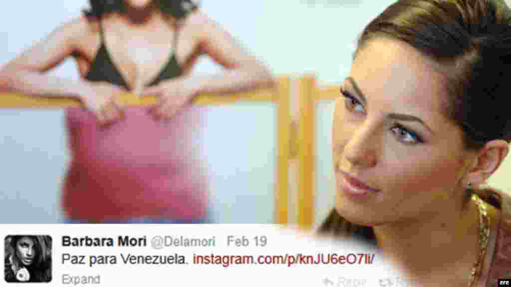 Barbara Mori se encuentra entre los artistas mexicanos que se pronunciaron en las Redes Sociales #SOSVenezuela 