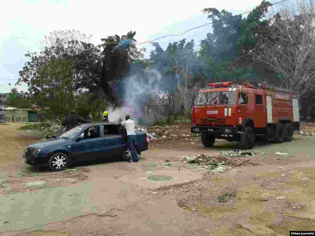 Incendio en Boyeros, La Habana.