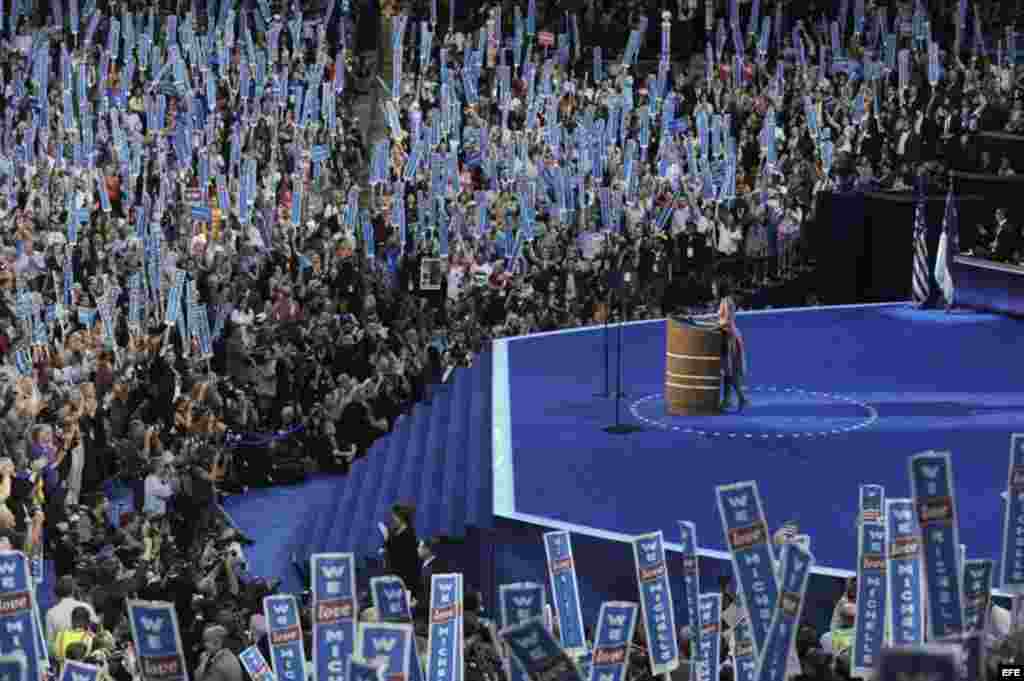 Convención del partido Demócrata en el Time Warner Cable Arena en Charlotte (EEUU)